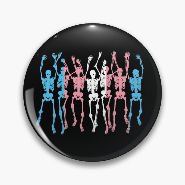 Item preview, Trans Flag Halloween Skeletons. Transgender Pride designed and sold by Subtle Pride Shop.