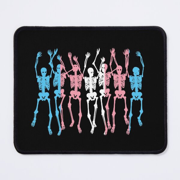 Item preview, Trans Flag Halloween Skeletons. Transgender Pride designed and sold by Subtle Pride Shop.