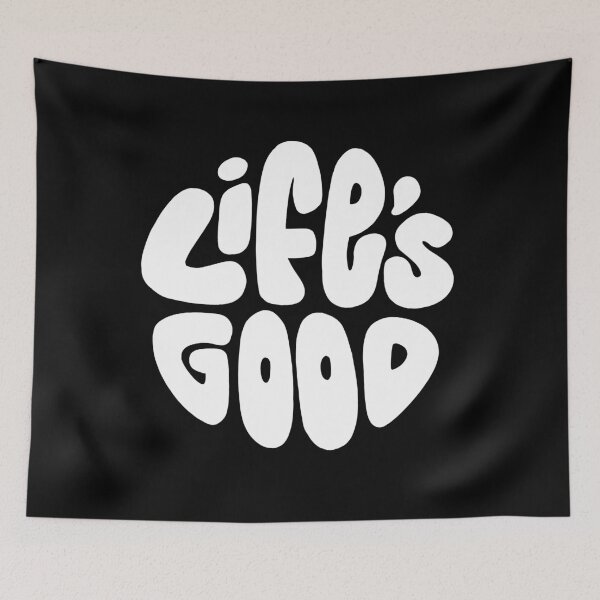 Item preview, Life's Good Lettering (White) designed and sold by PepAndGrace.