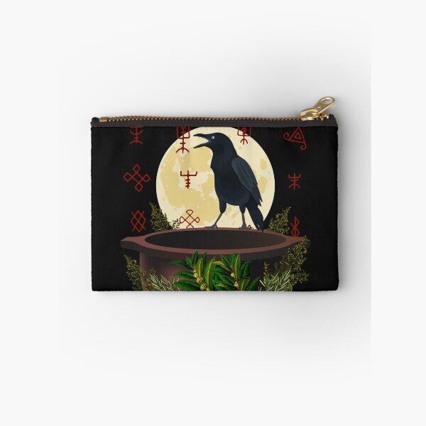 Item preview, Raven on Cauldron with Harvest Moon and Viking Runes designed and sold by FringyGingy.