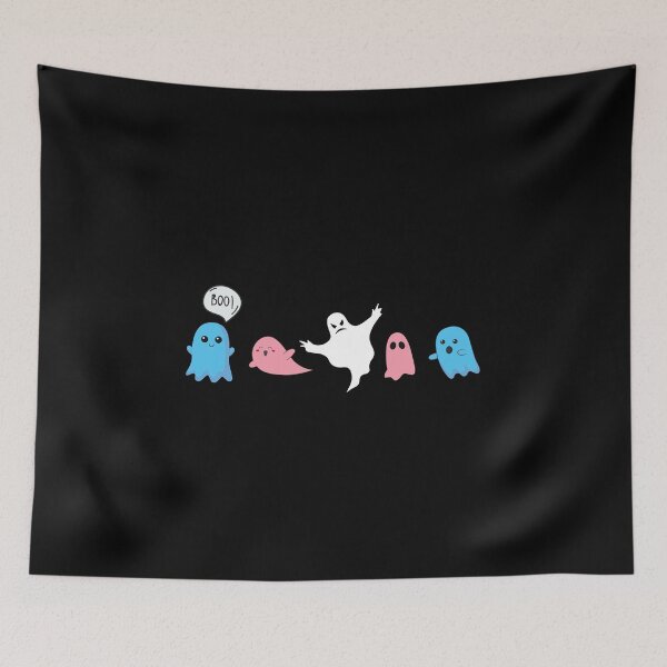 Item preview, Halloween Trans Flag Ghosts. Transgender Pride designed and sold by Subtle Pride Shop.