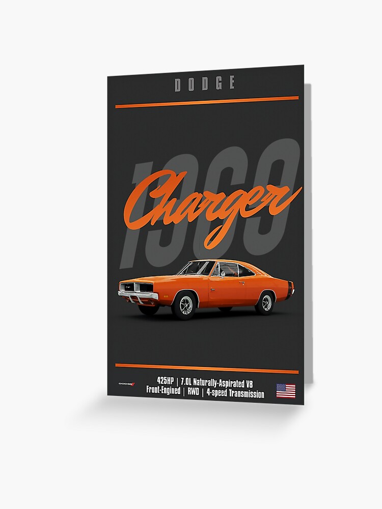 Tarjetas de felicitación «Especificaciones del Dodge Charger 69 '» de  BurningBrakes | Redbubble