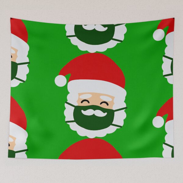 Item preview, coronavirus face mask santa mustache christmas covid designed and sold by Gossip Rag.