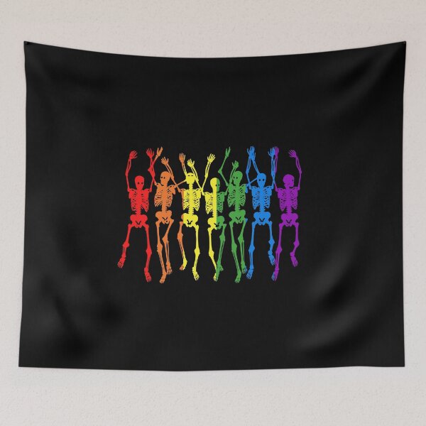 Item preview, Halloween LGBT Flag Skeletons. LGBTQ Pride designed and sold by Subtle Pride Shop.
