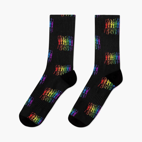 Item preview, Halloween LGBT Flag Skeletons. LGBTQ Pride designed and sold by Subtle Pride Shop.