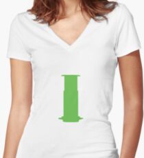 Green Aeropress T-shirt. Limited edition design! Women's Fitted V-Neck T-Shirt