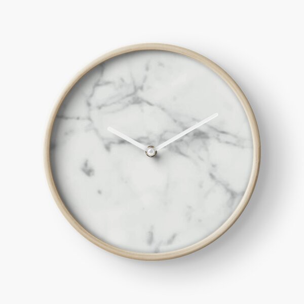 White Marble Stone Texture Pattern Clock