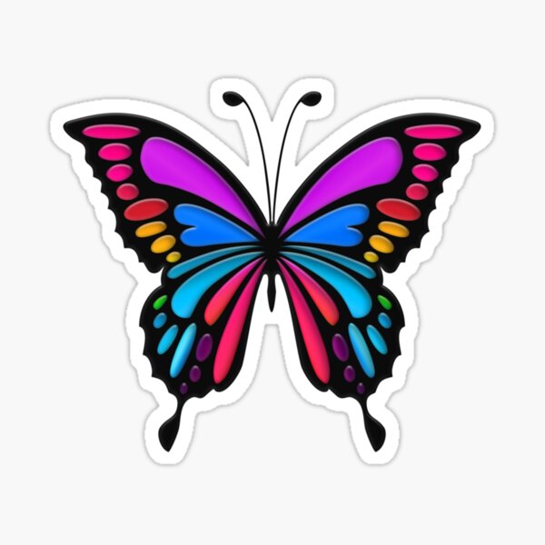 Purple Butterfly Emoji Sticker For Sale By Joyhauss Redbubble