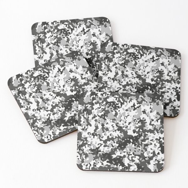 Item preview, Camouflage White Black Grey Winter Night Camo designed and sold by Cyberty.