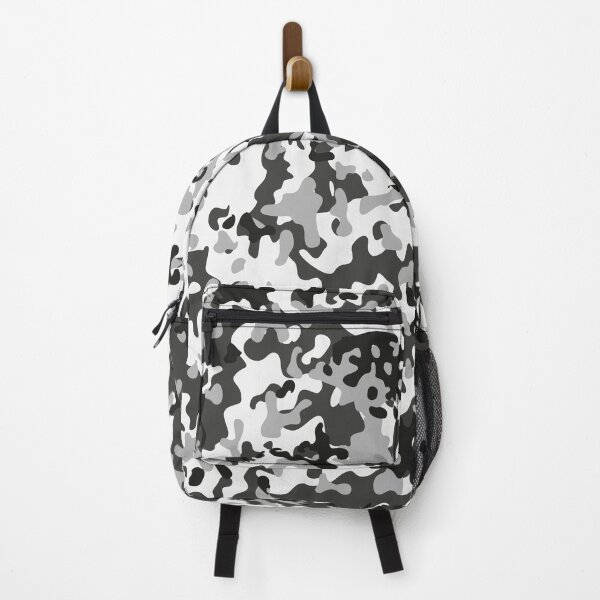 Item preview, Camouflage White Black Grey Winter Night Camo designed and sold by Cyberty.