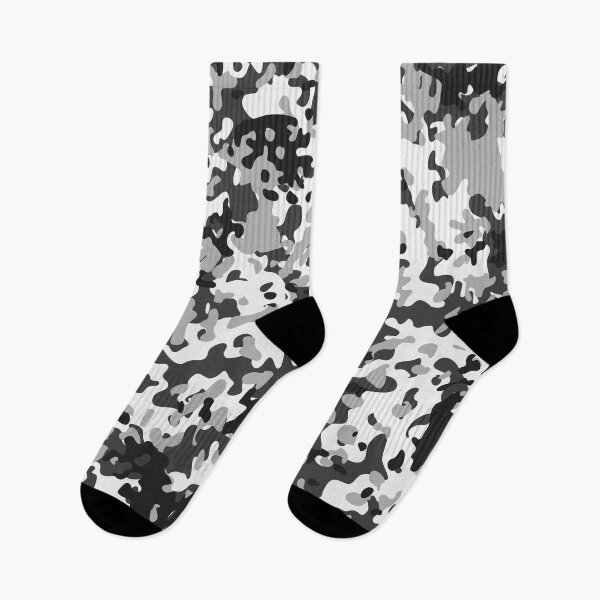 Item preview, Camouflage White Black Grey Winter Night Camo designed and sold by Cyberty.