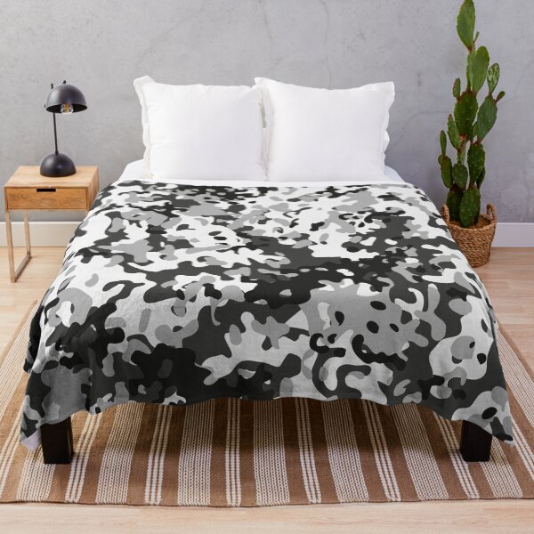 Item preview, Camouflage White Black Grey Winter Night Camo designed and sold by Cyberty.