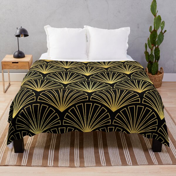 Item preview, Romantic Gold-Colored And Black Art Deco Pattern designed and sold by DEC02.