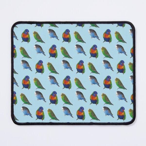 Item preview, Cute little blue birds budgie parrot pattern designed and sold by cluelesspaula.