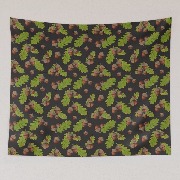 Item preview, Acorn Pattern - Black designed and sold by Kraina.