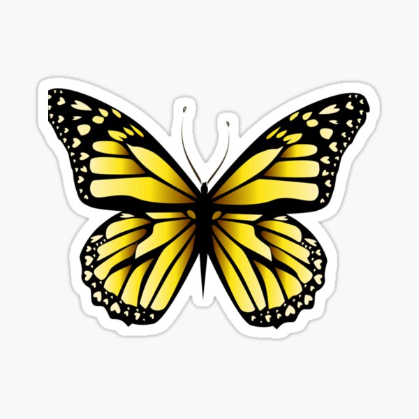 "Yellow butterfly emoji cute kawaii epilepsy awareness " Sticker by