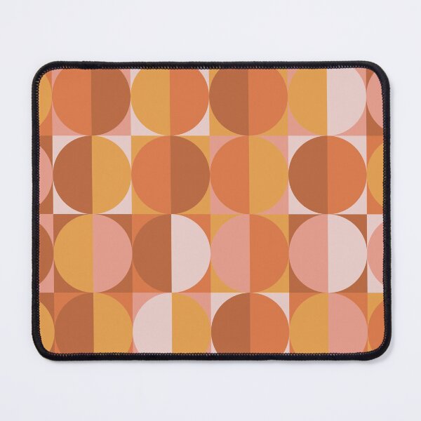 Item preview, Midcentury Modern Geometric Mid Mod Modernist Pattern Burnt Orange Pink Red designed and sold by ArtBIU.