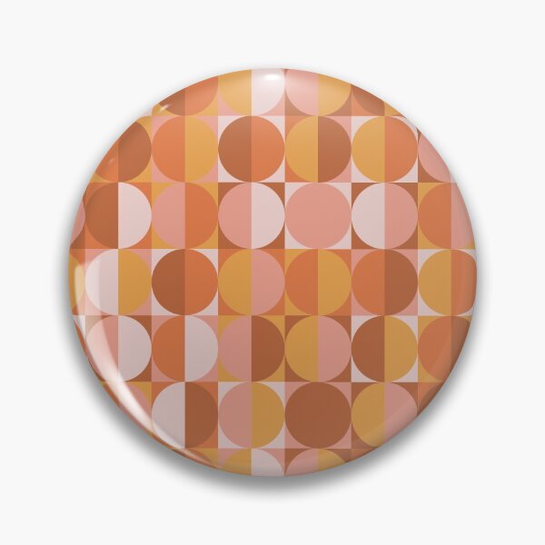 Item preview, Midcentury Modern Geometric Mid Mod Modernist Pattern Burnt Orange Pink Red designed and sold by ArtBIU.