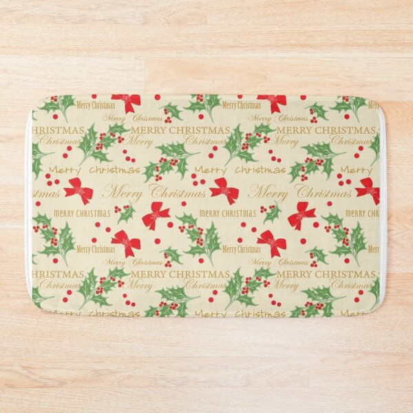 Item preview,  Merry Christmas Print Pattern - Vintage Holly Berry Christmas Pattern designed and sold by silviaol.