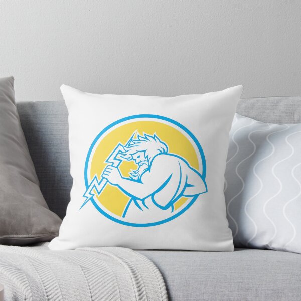 Item preview, Zeus Wielding Thunderbolt Circle Retro designed and sold by patrimonio.
