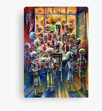 Skeleton Wine Party Canvas Print