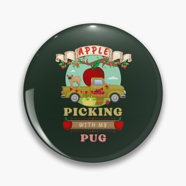 Item preview, Cute Apple Picking With My Pug designed and sold by sableandshadow.