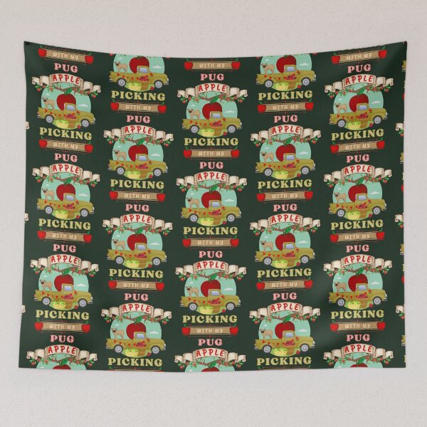 Item preview, Cute Apple Picking With My Pug designed and sold by sableandshadow.