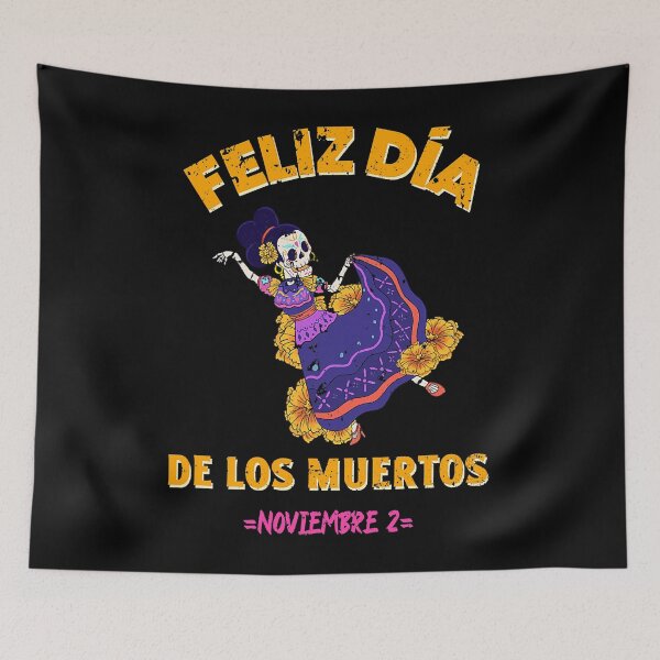 Artikelvorschau, Feliz dia de los muertos. Tanzende bunte Frau. Mujer. entworfen und verkauft von jessaminegr.