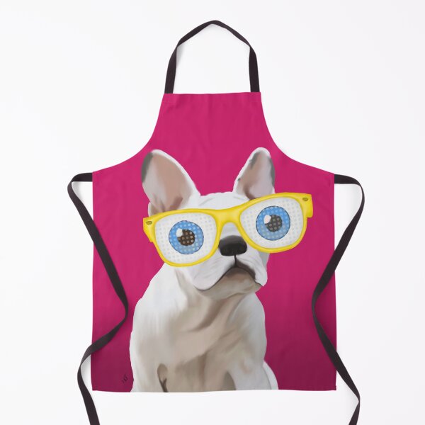 Item preview, Frenchie in Glasses - Dark Pink designed and sold by Stacey Purdy.