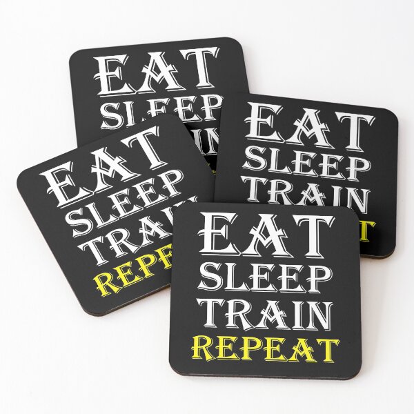 Item preview, Eat Sleep Train Repeat Motivational Gym Stuff Fitness Decor designed and sold by Jason Gilbert.