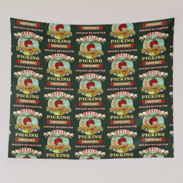Item preview, Cute Apple Picking With My Golden Retriever designed and sold by sableandshadow.