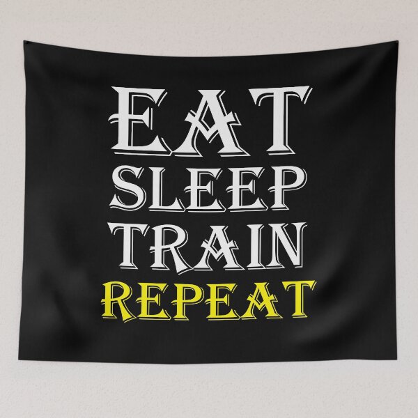 Item preview, Eat Sleep Train Repeat Motivational Gym Stuff Fitness Decor designed and sold by Jason Gilbert.