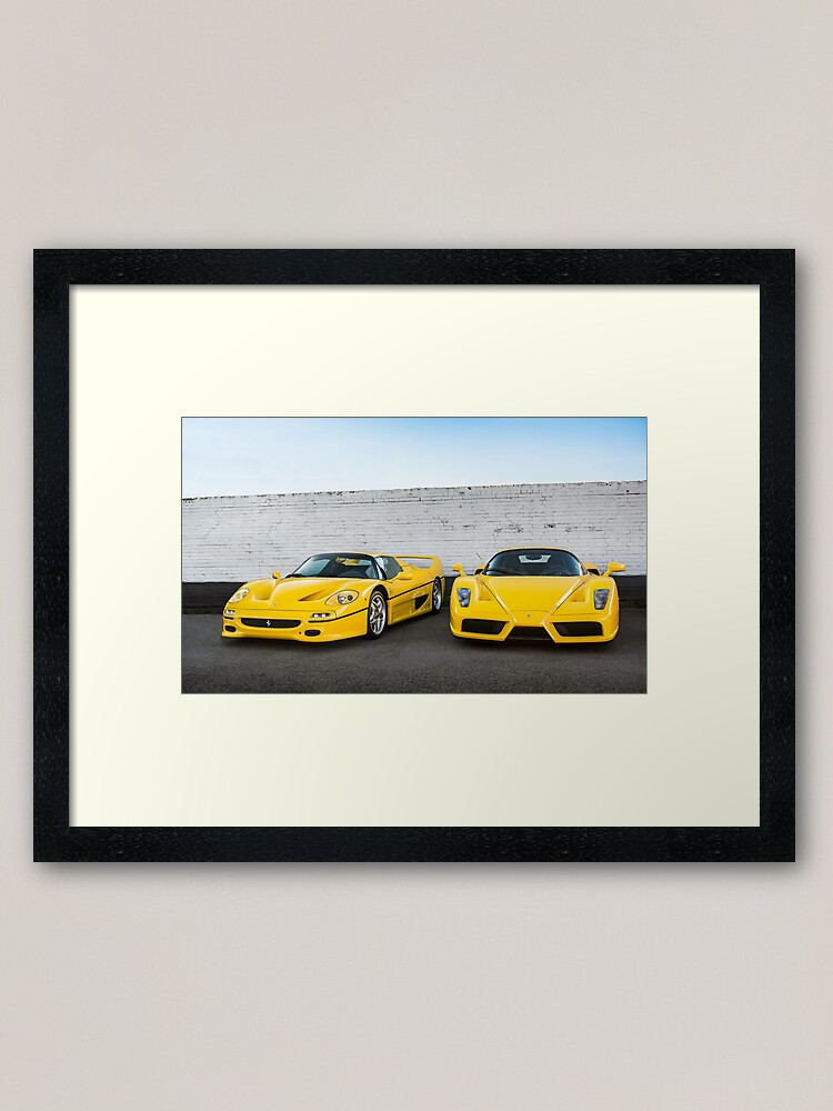 Yellow Ferrari F50 Enzo Framed Art Print By Ricoliu Redbubble