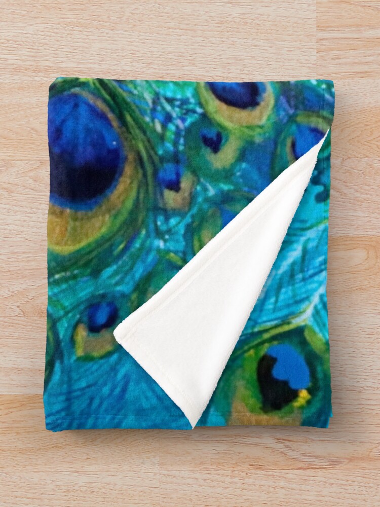 Alternate view of Full Glory Peacock Throw Blanket