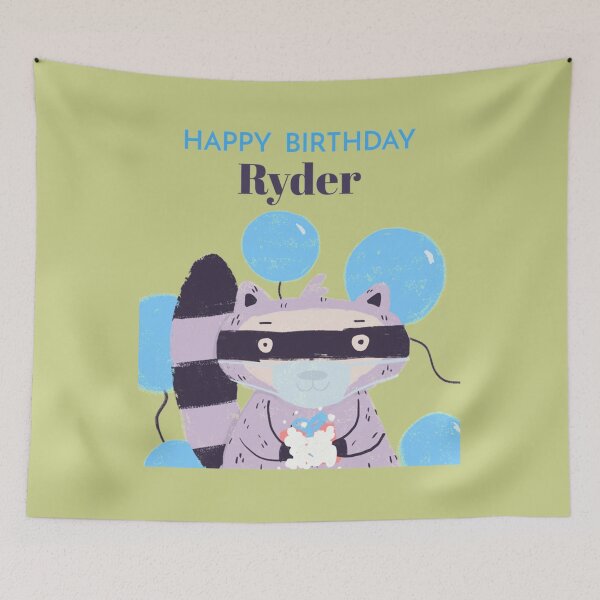 Item preview, Happy birthday Ryder raccoon   designed and sold by CirclesGolf.