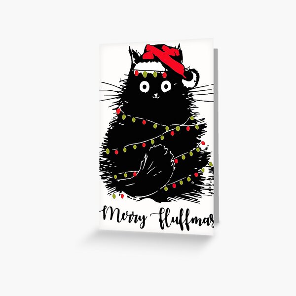 Item preview, Merry Fluffmas Black Cat designed and sold by Landesign.
