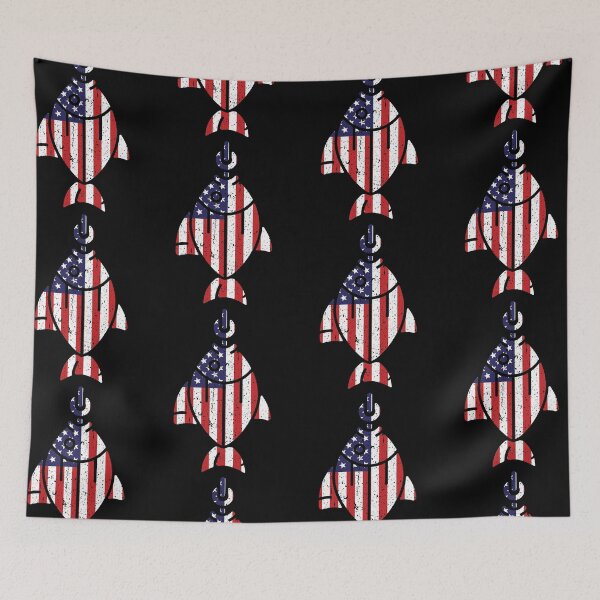Item preview, Lucky American Fisherman Patriot Flag designed and sold by GravitiTees.