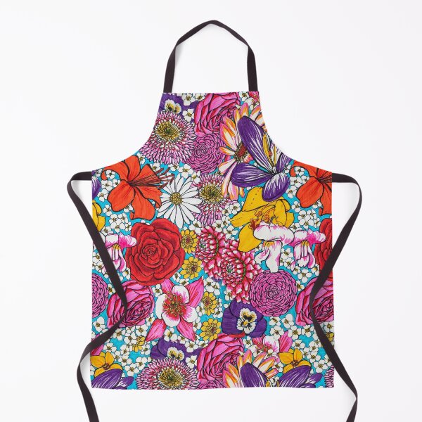 Item preview, print with red, purple, pink flowers and light blue background designed and sold by maicagonzalez.