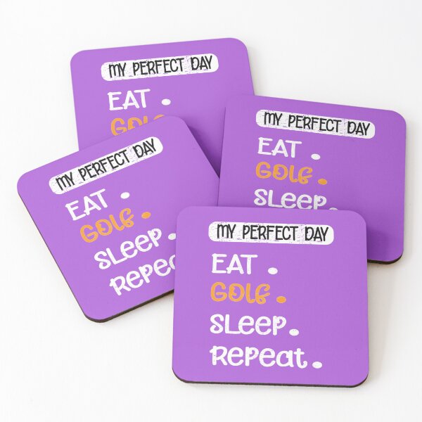 Aperçu de l'œuvre My Perfect Day Eat Golf Sleep Repeat créée et vendue par CirclesGolf.