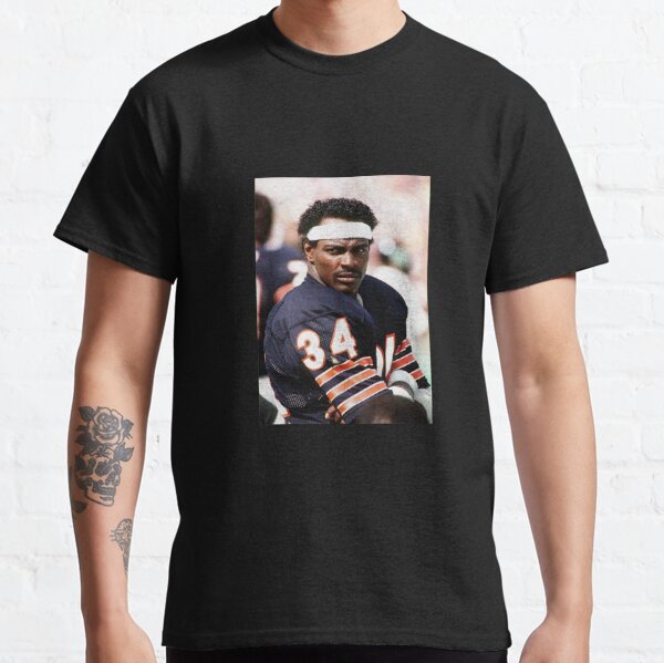 Vintage Walter Payton #34 Sweetness Chicago Bears Medium Gildan Brown T  Shirt