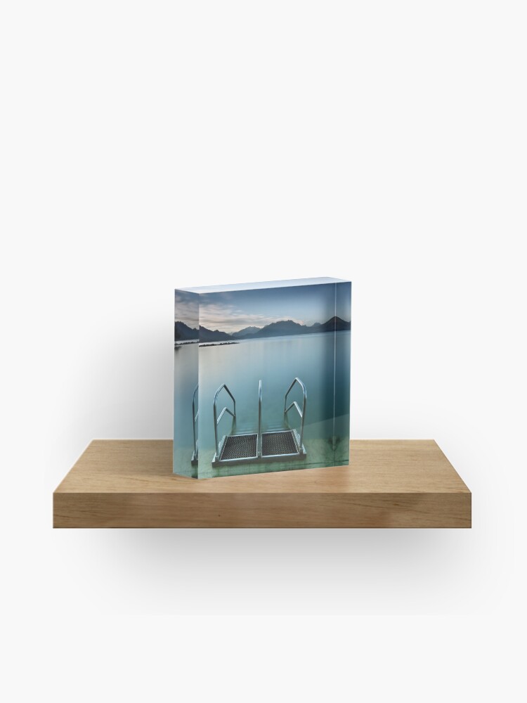 Thumbnail 1 of 5, Acrylic Block, Annecy lake, morning at the beach designed and sold by patmo.