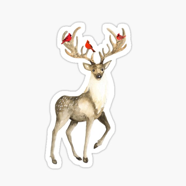 Item preview, Christmas Deer and Cardinals designed and sold by RheaRealm.