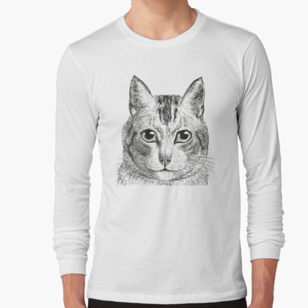 Cat | Black and White | Long Sleeve T-Shirt