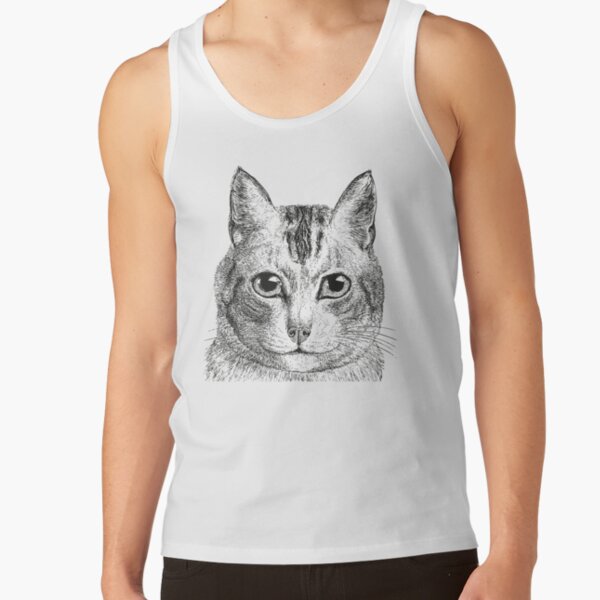 Cat | Black and White | Tank Top