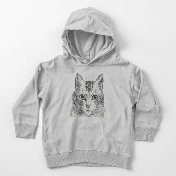 Cat | Black and White | Toddler Pullover Hoodie
