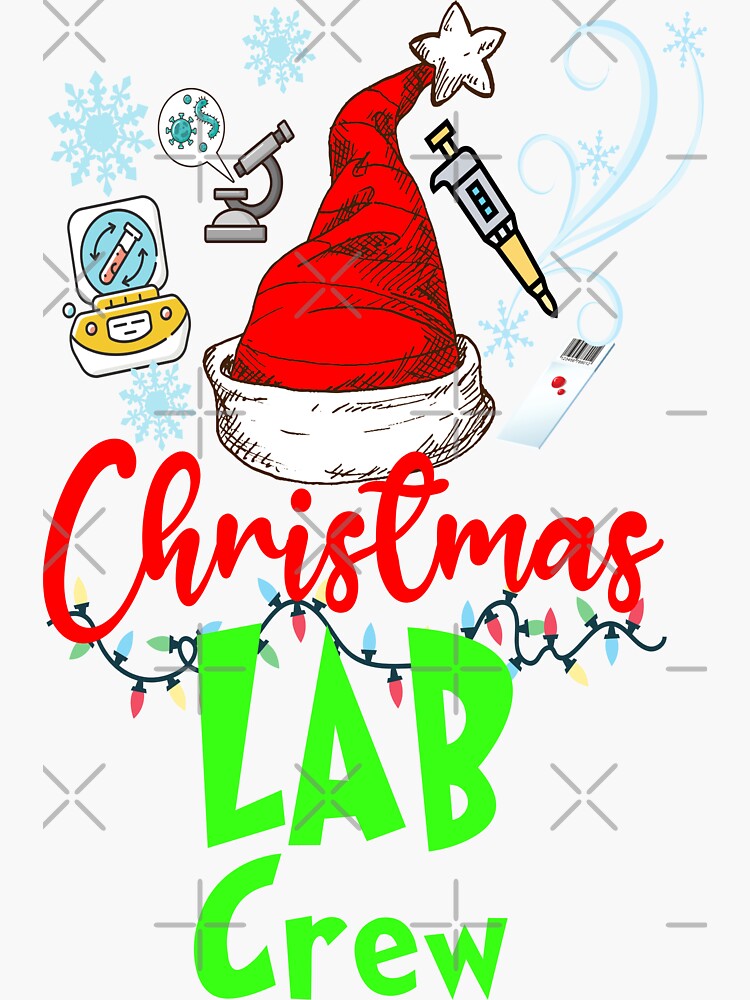 Pegatina «LABORATORIO DE NAVIDAD CREW FUNNY MEDICAL LAB SCIENTIST LAB ...