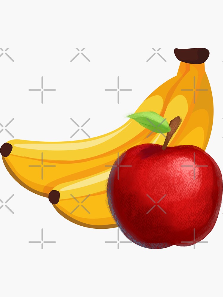 Apple And Banana Sticker For Sale By Rosecitymerch Redbubble