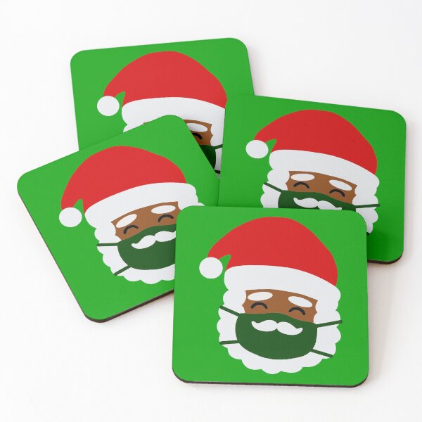 Item preview, coronavirus face mask black santa mustache christmas covid designed and sold by Gossip Rag.