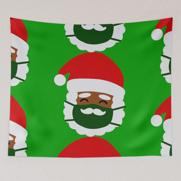 Item preview, coronavirus face mask black santa mustache christmas covid designed and sold by Gossip Rag.