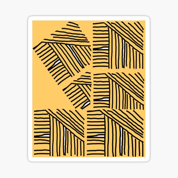 Line pattern black and yellow Sticker